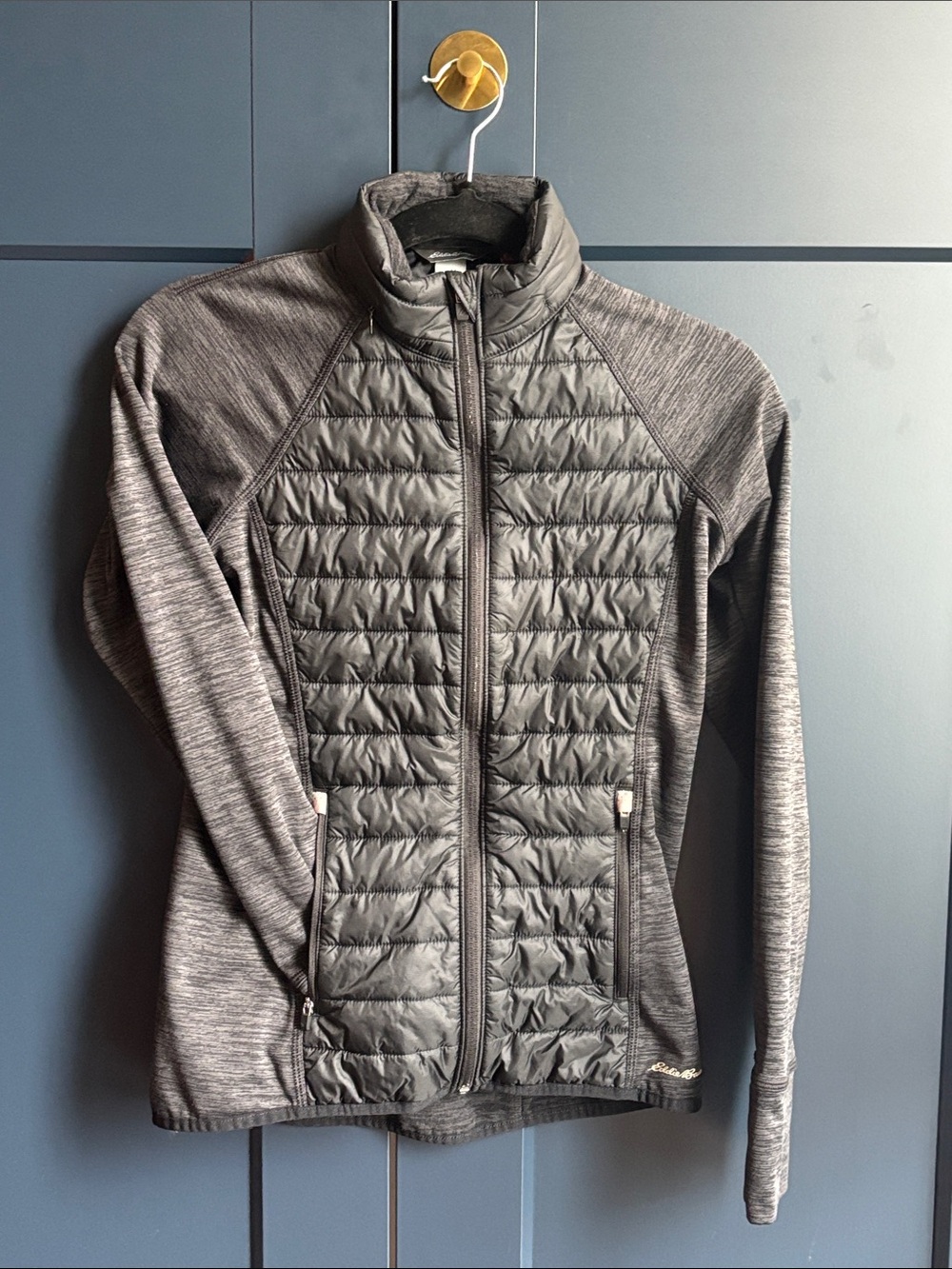 Eddie Bauer Women's Quilted Hybrid Jacket - Dark Gray